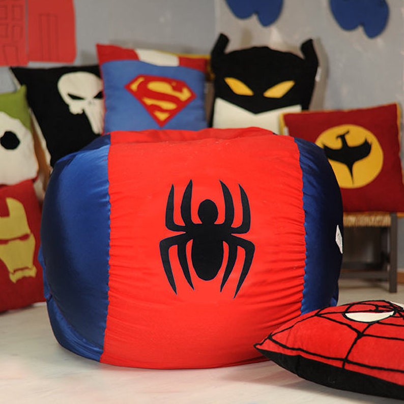 Superhero bean bag cover Large Bean bag Superhero Gift Etsy