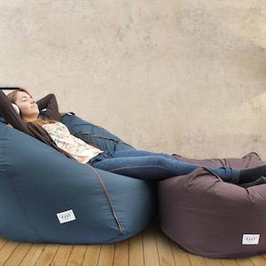 Eco Leather Bean Bags mela beanbag COVER ONLY Extra Sitting Sacco 