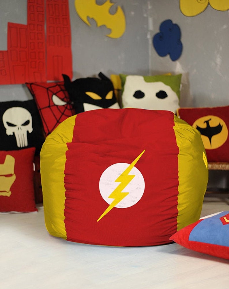 Superhero Kids bean bag chair Cover Children bean bag Kids Etsy
