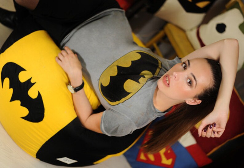 Batman bean bag chair cover Batman bean bag Superhero Men Etsy
