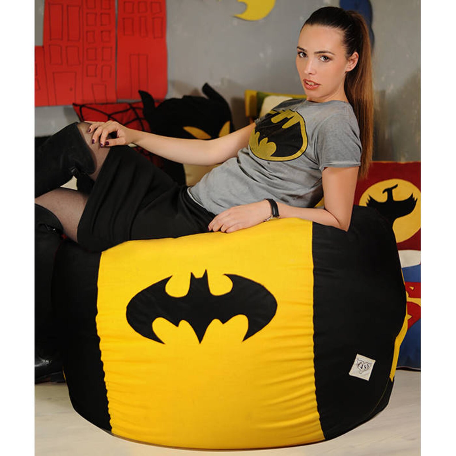 Superhero Bean Bag Cover Large Bean Bag Superhero Gift Etsy