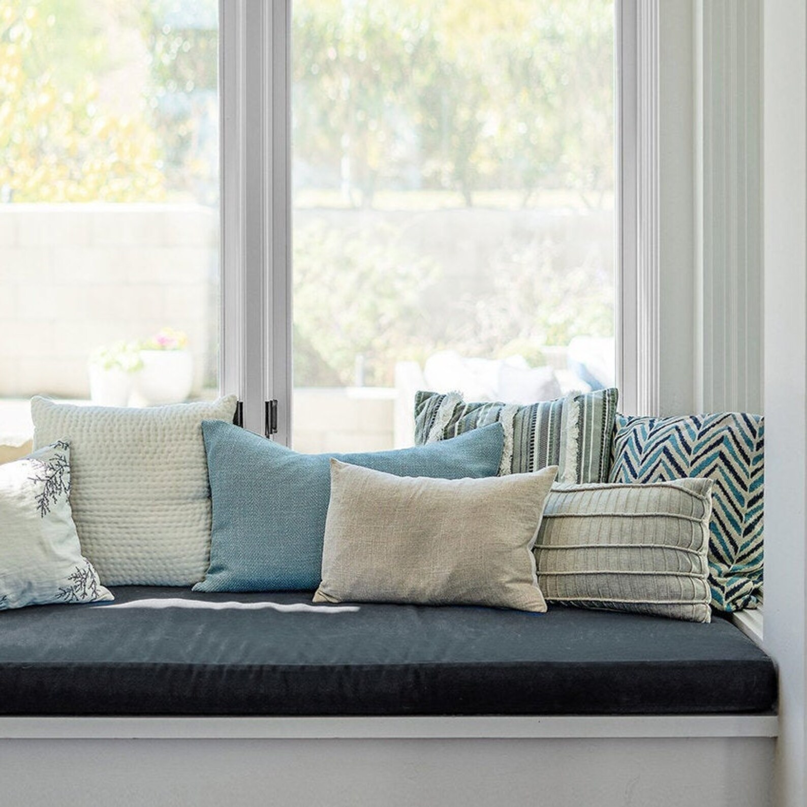 Gray Window Bench Cushion COVER Custom Window Seat Cushion Etsy UK