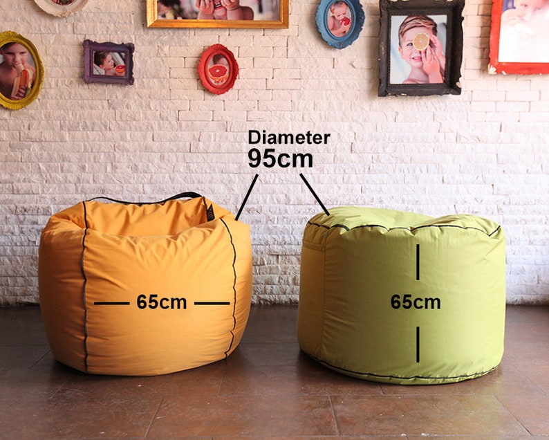Outdoor Bean bag chair cover, Outdoor Lounge chair, Teen bean bag, Patio chair, Outdoor pillow, Pouf, Large Adult bean bag COVERS ONLY image 5