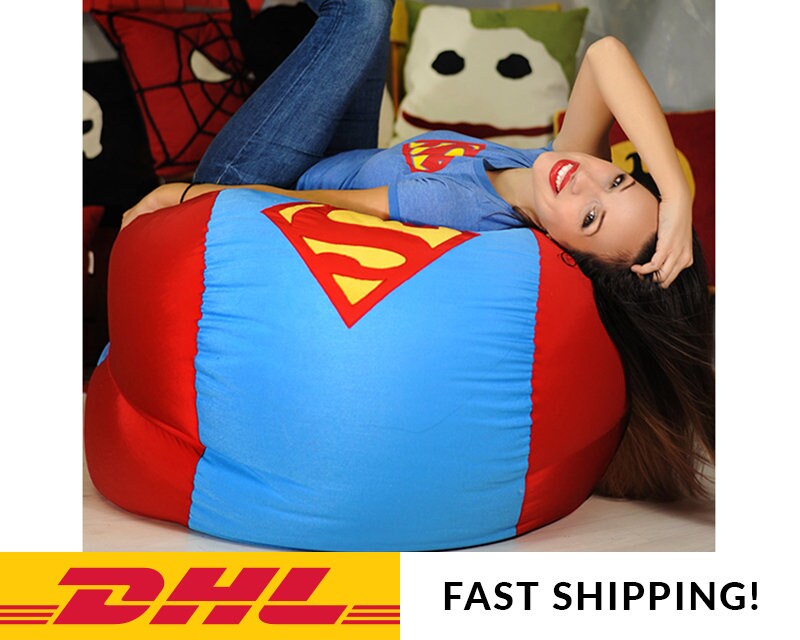 Superhero bean bag cover Bean bag chair Superhero Gift Etsy