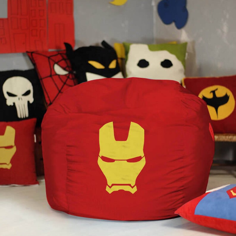 Superhero bean bag cover Large Bean bag Superhero Gift Etsy
