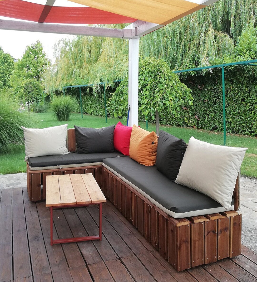 Outdoor Waterrepellent Cushion Covers, Patio Cushion Pillows, Bench Cushion Pillows