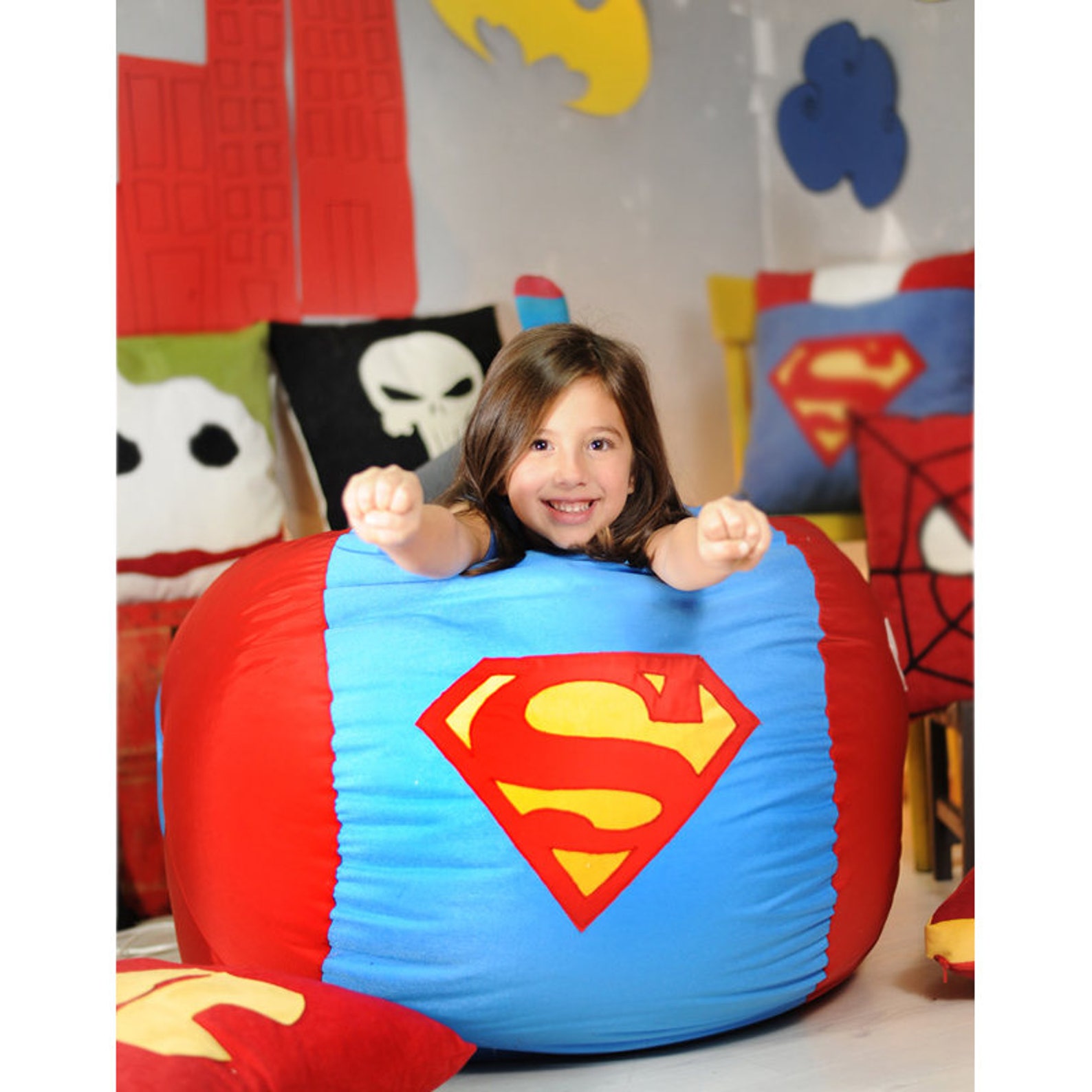 Superhero Kids bean bag chair Cover Children bean bag Kids Etsy