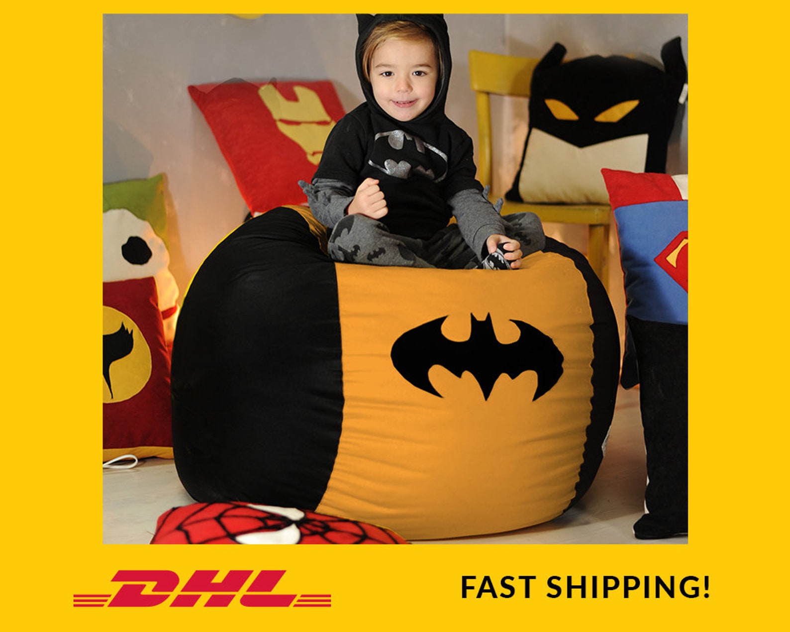 Superhero Kids bean bag chair cover Children bean bag Kids Etsy