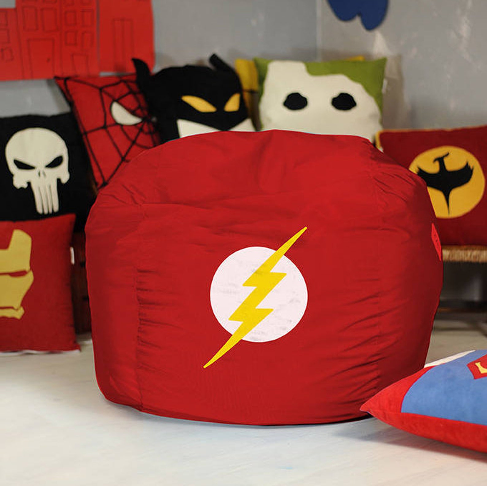 Superhero bean bag cover Large Bean bag Superhero Gift Etsy