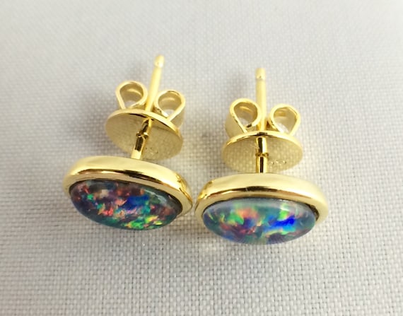 Genuine opal stud earrings deals