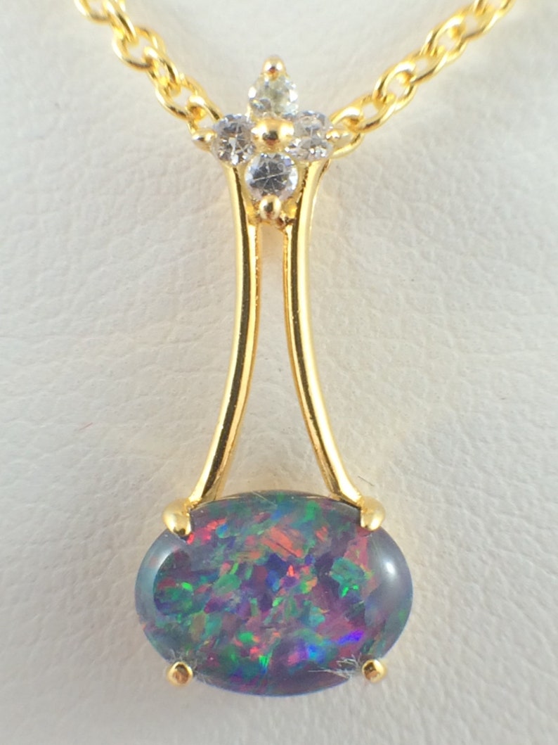 Opal Necklace Pendant Jewelry Genuine Australian Triplet | Etsy