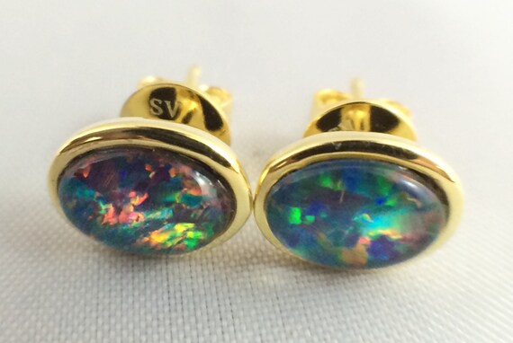 Handmade 925 Sterling Silver Pendant – Lightning Ridge Triplet Opal, Blue Natural Stone, Free Jewelry Box - View #5