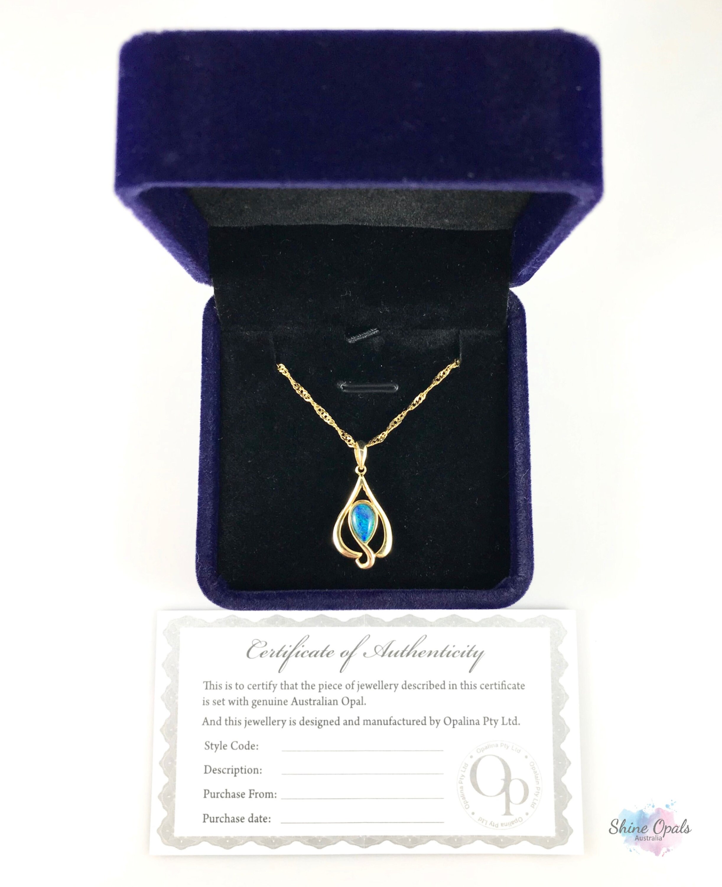 Collier Pendentif Opale Triple Australienne - Argent 925, Certificat, 45 Cm, Neuf Avec Étiquettes