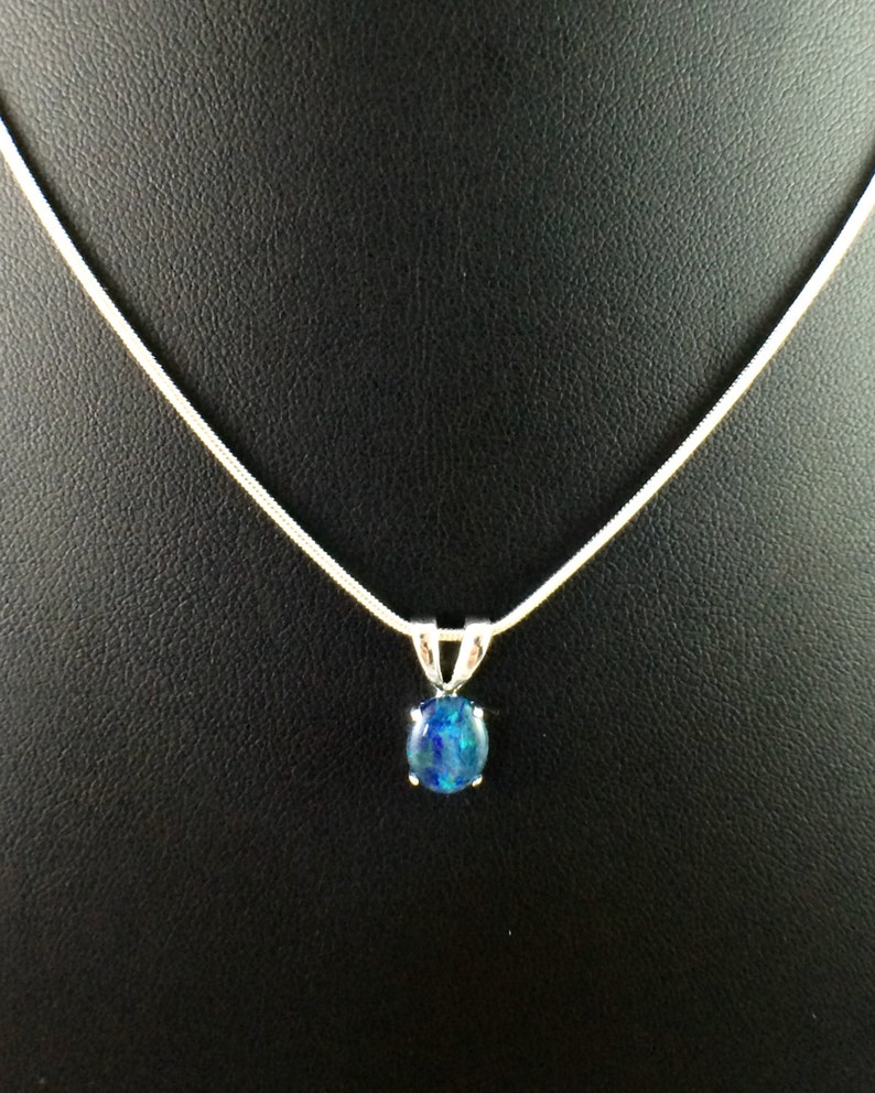 Australian Triplet 9x7mm Jewellery 18ct White Gold Plated Chain and Certificate included Genuine Opal Necklace Pendant Jewelry