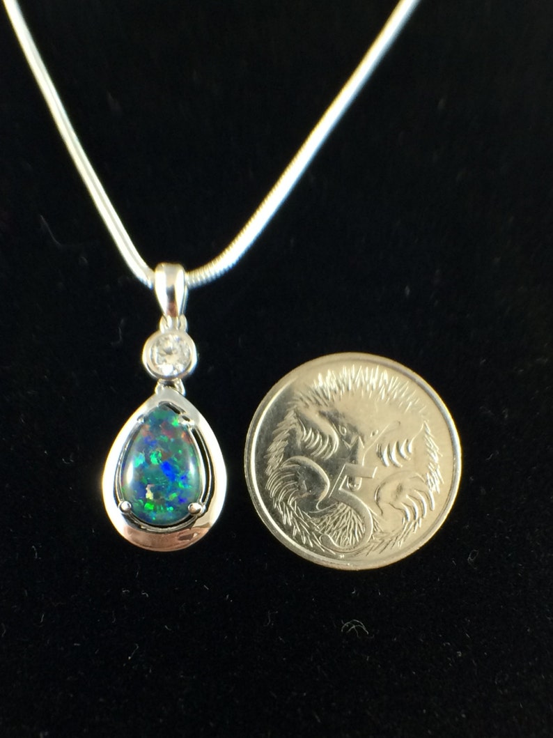 Genuine Opal Necklace Pendant Jewelry Australian Triplet Etsy Australia