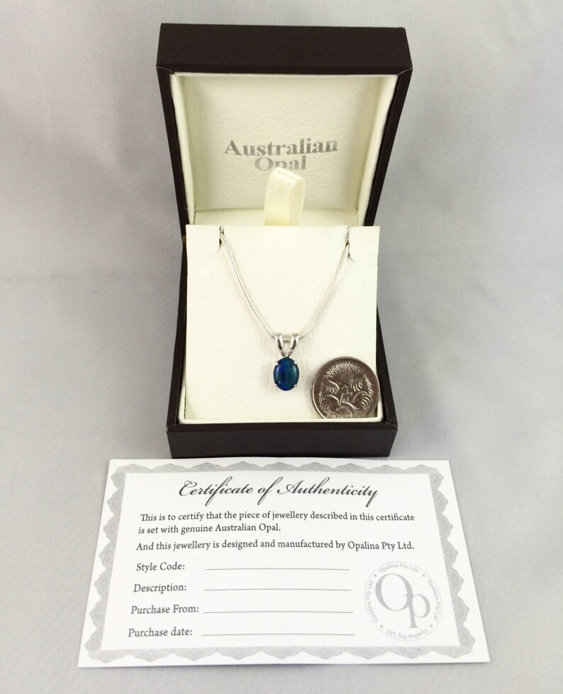 Australian Triplet 9x7mm Jewellery 18ct White Gold Plated Chain and Certificate included Genuine Opal Necklace Pendant Jewelry