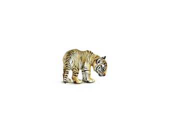 PRINT of watercolor miniature painting. Tiger cub