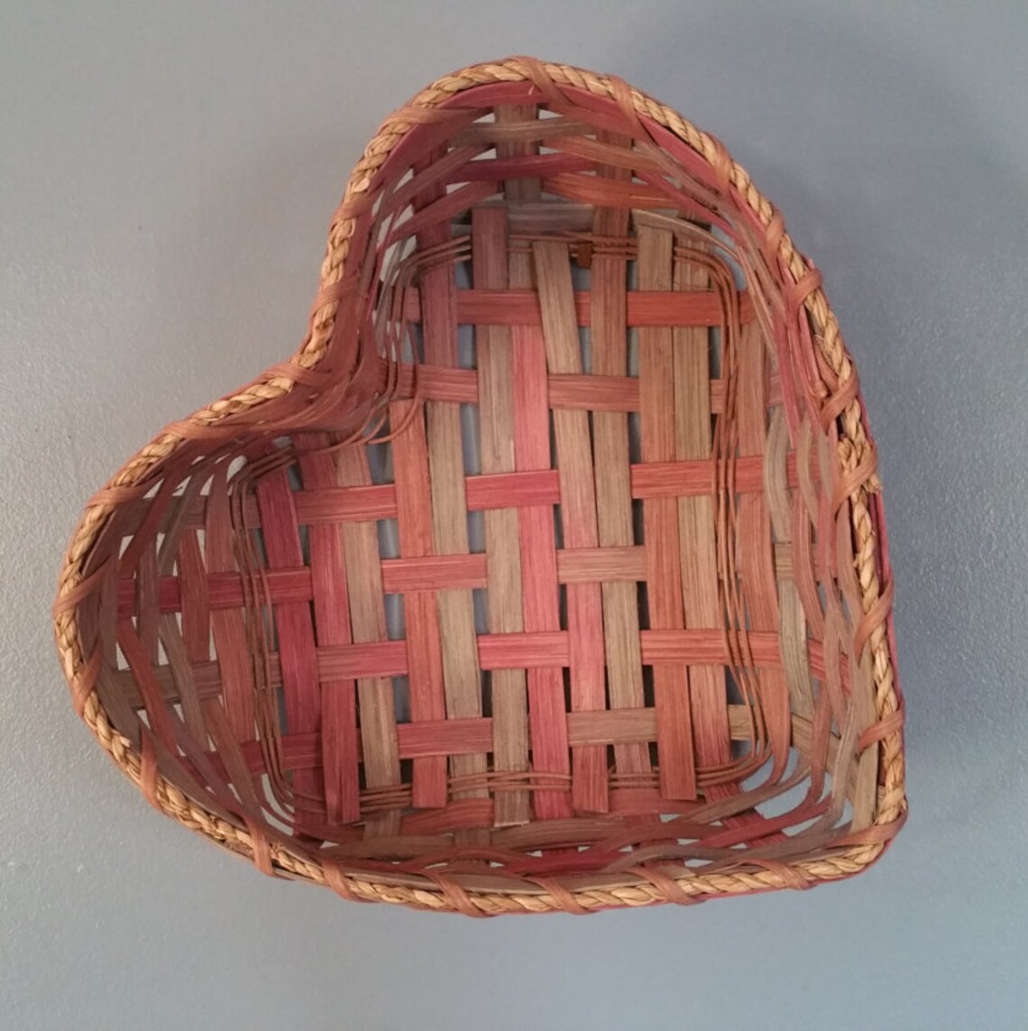 Heart Basket Heart Basket Woven Basket Handmade Basket Etsy