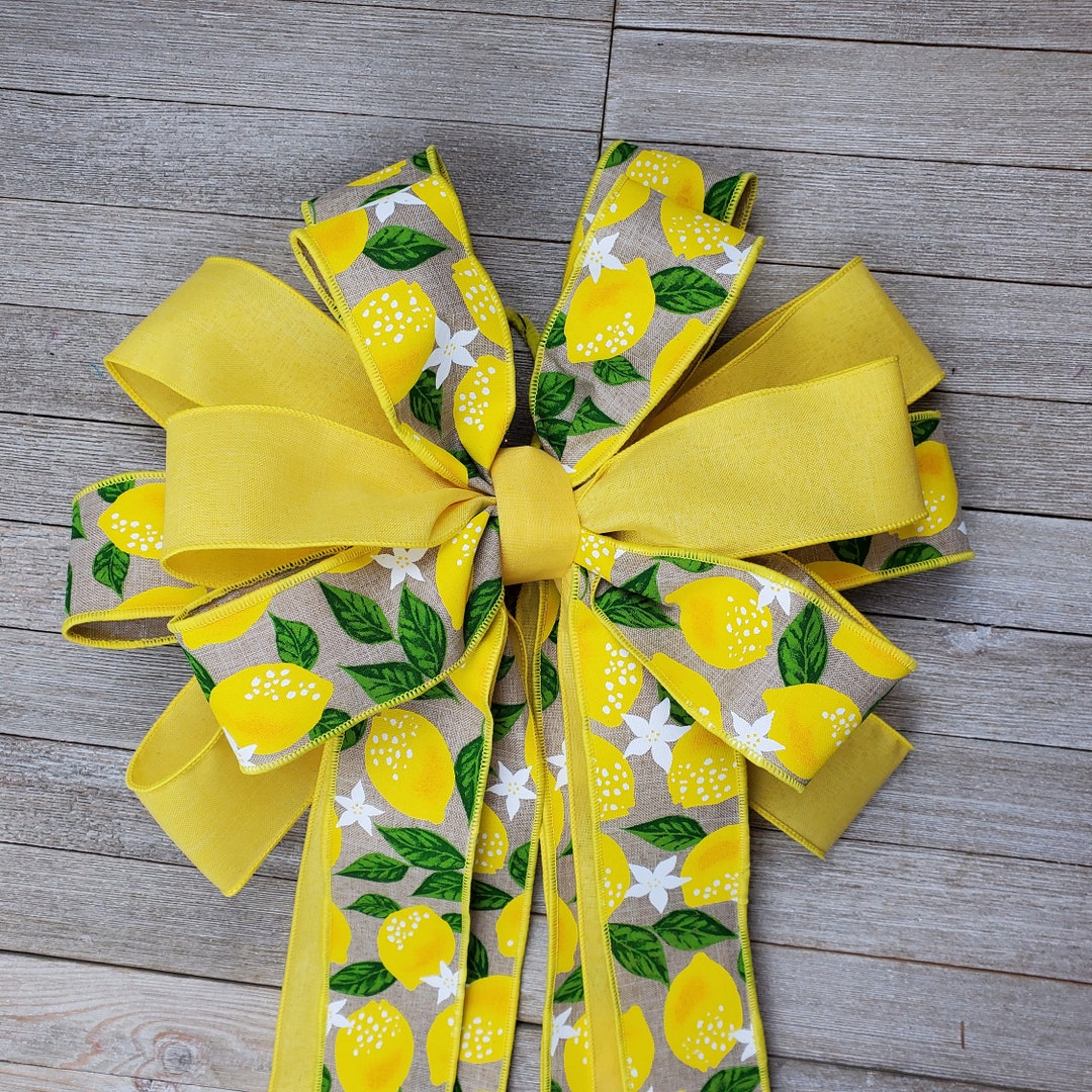 Lemon Bow Outdoor Indoor Spring Summer 2 Sizes Giant Large - Etsy