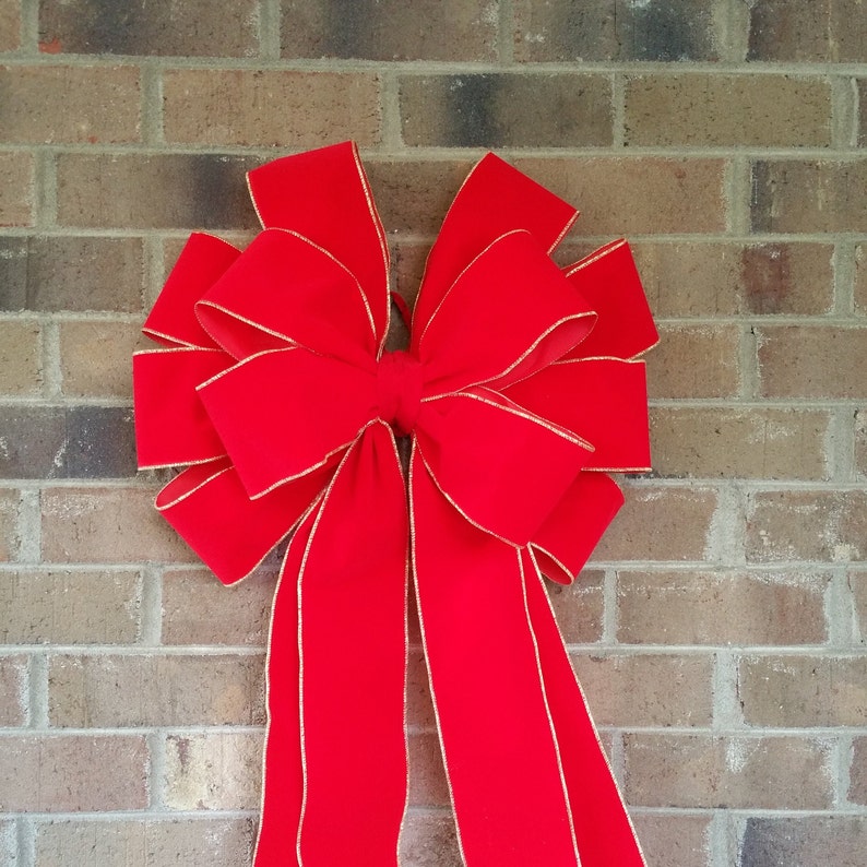 18 Giant Outdoor Red Velvet Bow Christmas Elegant | Etsy