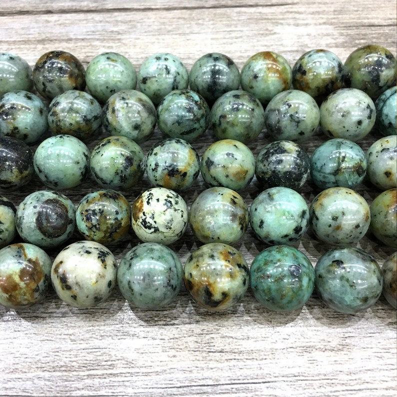 Big Gemstone Beads Beads Supply 15.5 inch Full Strand 14mm Natural Africa Turquoise Beads Real Turquoise Beads Round Beads