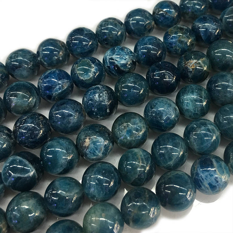 16 8mm Blue Natural Apatite Beads Round Apatite beads | Etsy