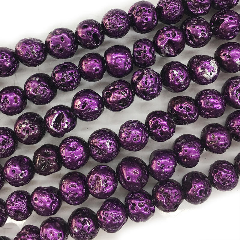 10mm Purple Lava Beads Volcanic Rock Beads Rock Stone Lava Etsy