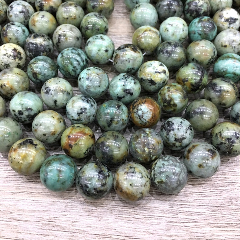 Big Gemstone Beads Beads Supply 15.5 inch Full Strand 14mm Natural Africa Turquoise Beads Real Turquoise Beads Round Beads