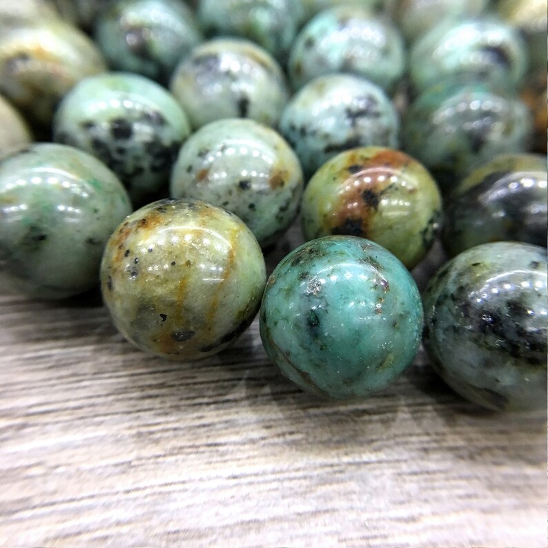 Big Gemstone Beads Beads Supply 15.5 inch Full Strand 14mm Natural Africa Turquoise Beads Real Turquoise Beads Round Beads