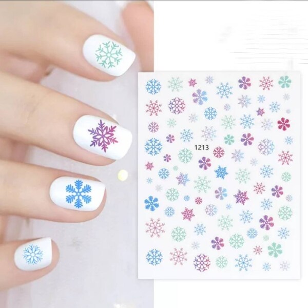 Snowflake Nail Decal Etsy