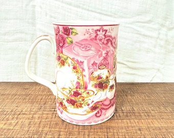 Royal Albert Teacup Mug • Pink Rose Floral Fine Bone China