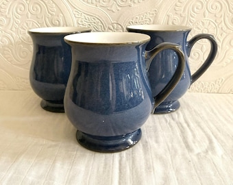 Denby Imperial Blue Mug, English Stoneware Coffee Mug, Blue Farmhouse Mug, Denby Pottery Drinkware