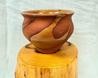 Vintage Studio Pottery Vessel – Handcrafted Terracotta Brown Glaze