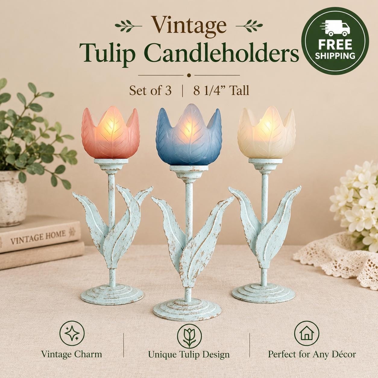 Tulip Candle Holder - Etsy