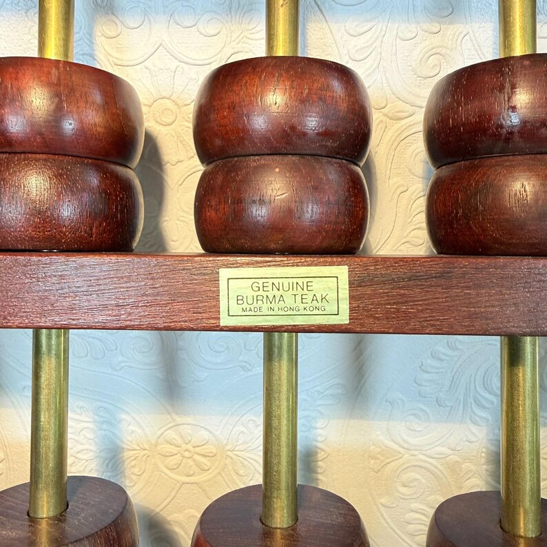 Vintage Burmese Teak Abacus 12x24 | Made in Hong Kong With Original ...