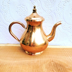 Vintage Solid Copper Coffee Pot: Portuguese Kitchen Decor