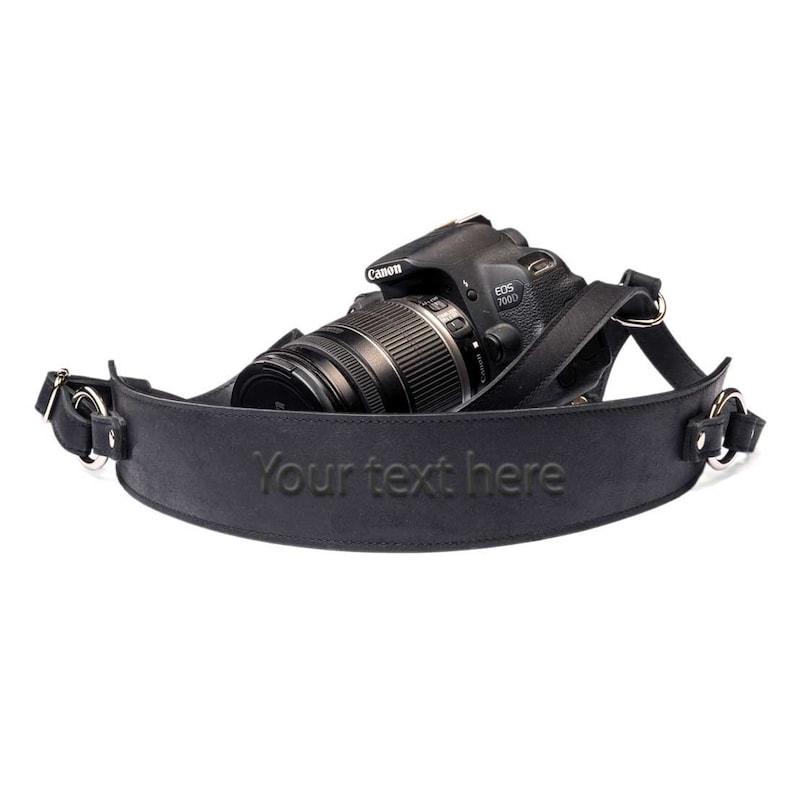 Leather Camera Strap|Personalized Camera Strap|Black Camera Strap