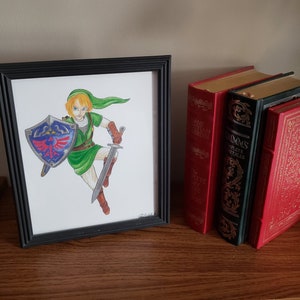 Dessin au crayon de couleur de lien de The Legend of Zelda fait à la main