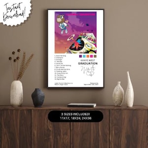 Kanye West - Graduation - Custom Album Cover - Gift Ideas - Kanye West Print - Hip Hop Wall Art - Custom Music Album - Hypebeast Posters