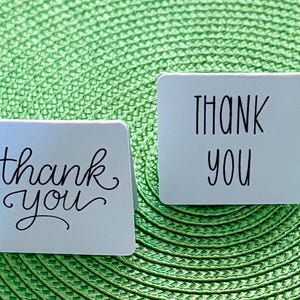 Thank You Gift Tags: Fold-Over Cardstock Tags, Cursive or Classic Font