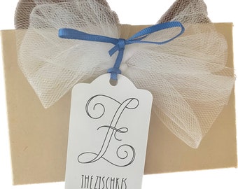 Personalized Monogram Gift Tags: Custom Initialed Tags, Set of 10