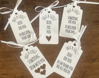 Just A Little Something or Treat For You/Small Gift Tags, Set 20, 4 of each, Friendship, Treat, Appreciation, Thank You, Hostess Gift Tags