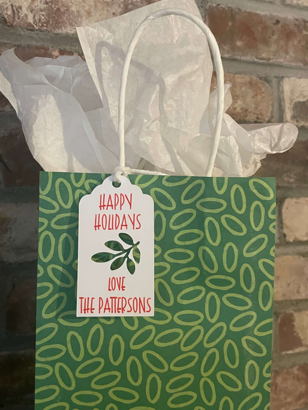 Personalized Holiday Gift Tag/happy Holiday Gift Tags/holiday Tags/personalized Holiday Tag With