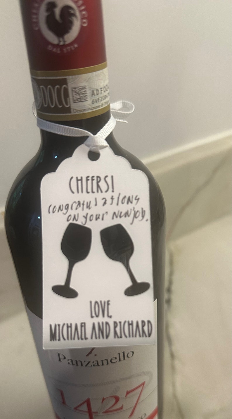 Cheers Personalized Wine Gift Tags/cheers Wine Glass Tag/wine Gift Tag