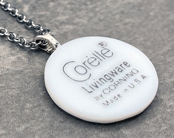 Corelle Livingwear Logo Pendent with Stainless Steel Necklace