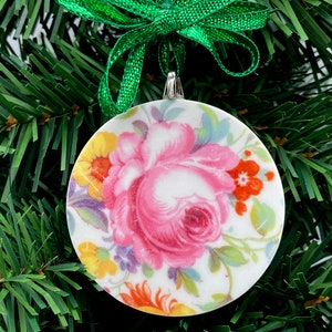 Pink Rose Lexington China Christmas Ornament
