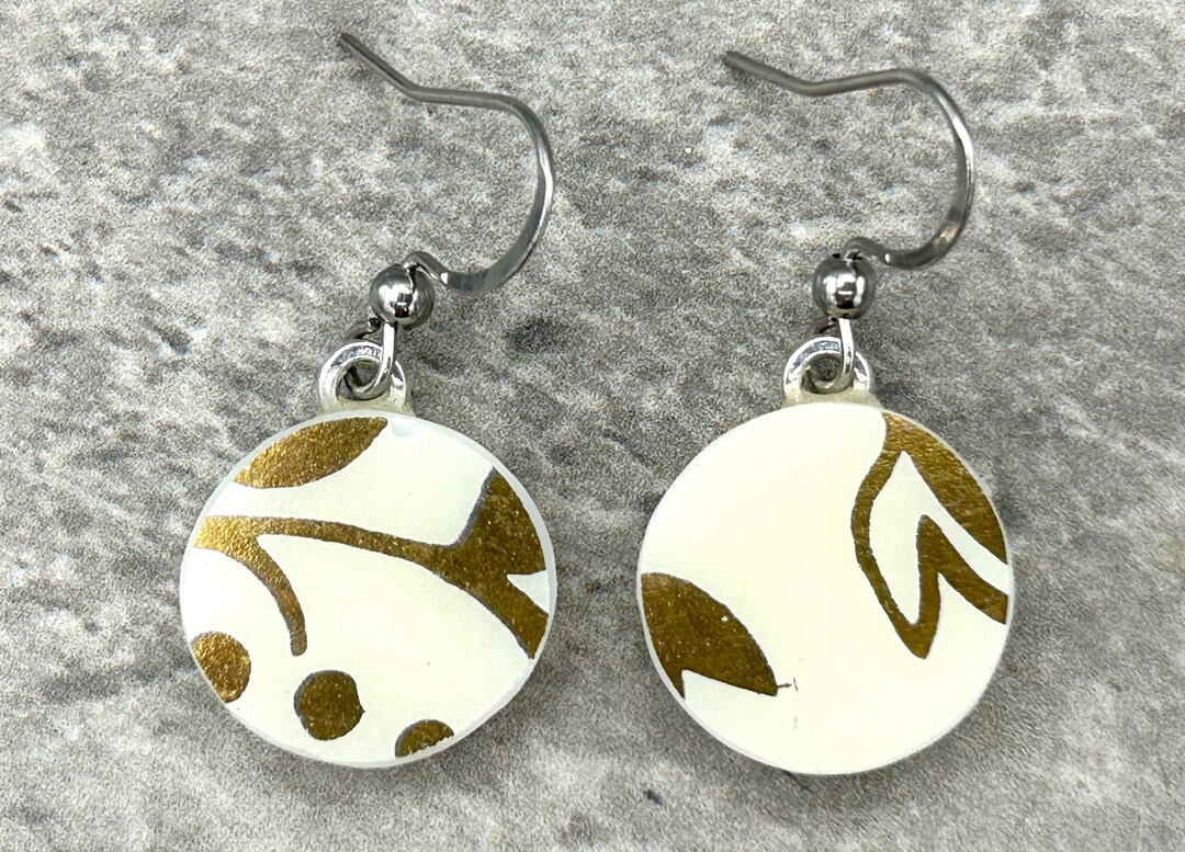 Golden Acron Pyrex Drop Earrings - Etsy