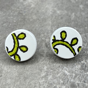 Country Festival Vines Corning Ware Stud Earrings