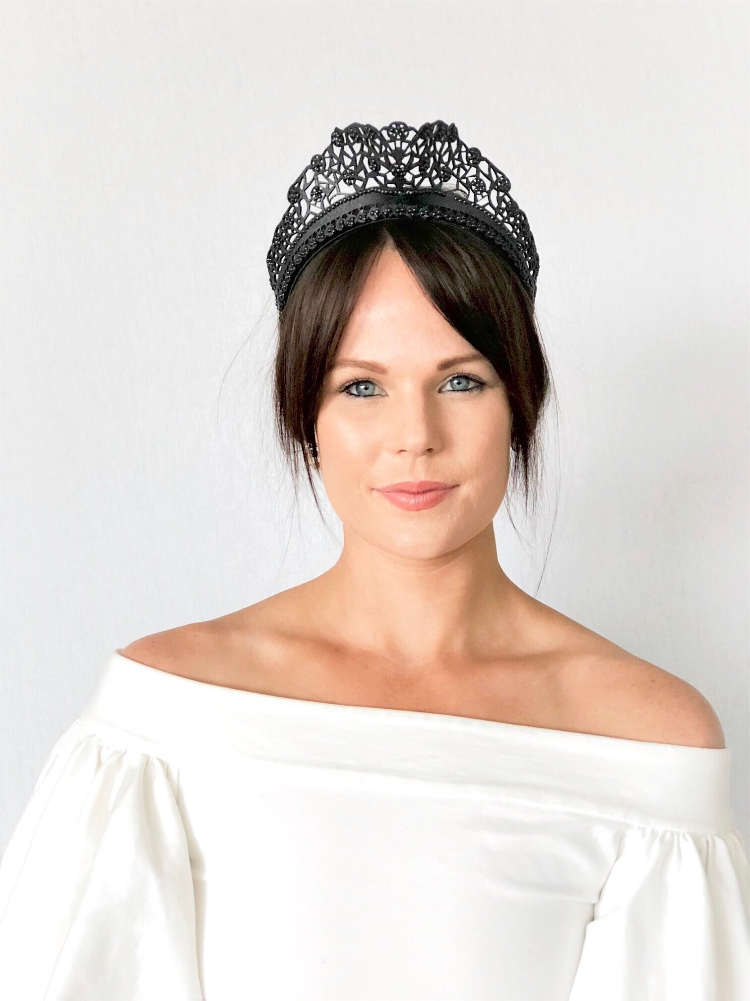 GIGI Black Lasercut Crown / Fascinator Races Special Etsy Australia