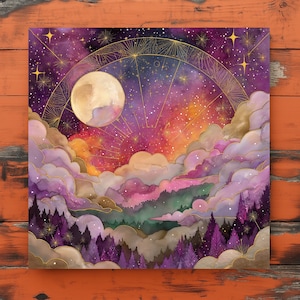 Purple Moon Altar Cloth, Tarot Wrap